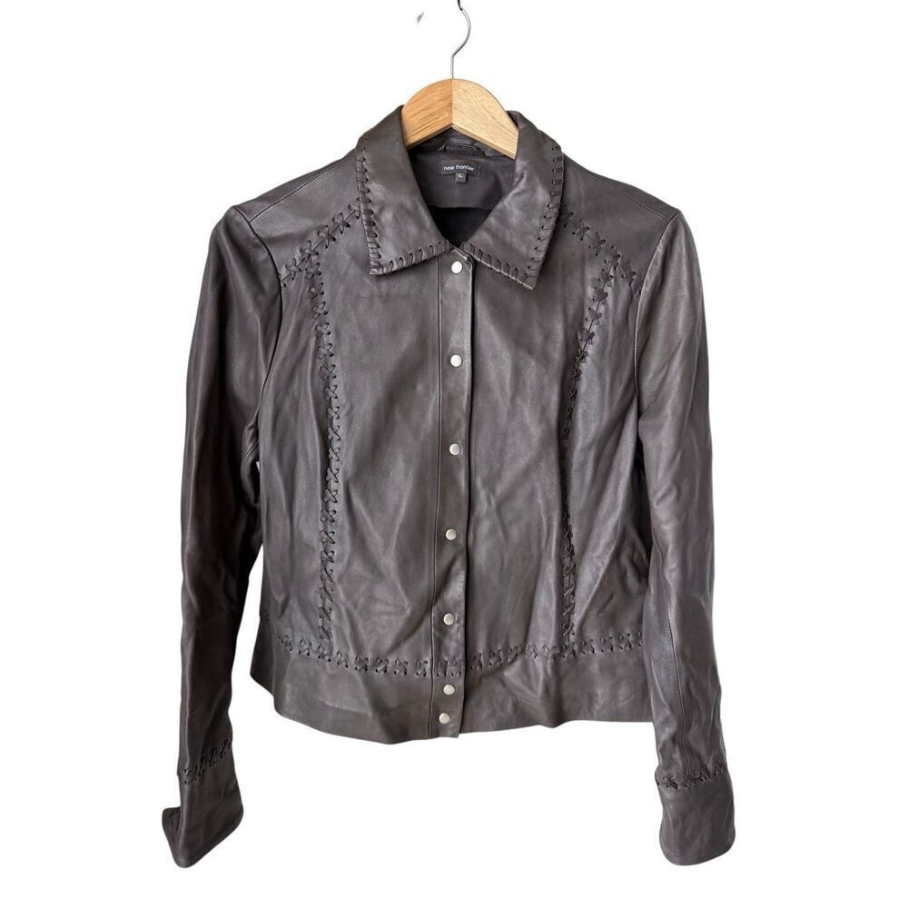 New Frontier 100% Leather Brown Lightweight Jacket
